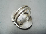 Terrific Vintage Native American Navajo Old Kingman Turquoise Sterling Silver Ring Old-Nativo Arts