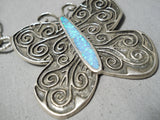 Best Philander Begay Vintage Native American Navajo Butterfly Sterling Silver Opal Necklace-Nativo Arts