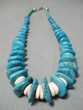 Unforgettable Vintage Native American Navajo Carico Lake Turquoise Sterling Silver Necklace Old-Nativo Arts