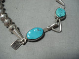 Authentic Huge Vintage Native American Navajo Thomas Singer Turquoise Sterling Silver Necklace-Nativo Arts
