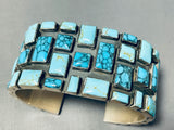 One Of The Best Native American Navajo Squared Spiderweb Turquoise Sterling Silver Bracelet-Nativo Arts