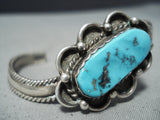 Twist Vintage Native American Navajo Sleeping Beauty Turquoise Sterling Silver Bracelet Old-Nativo Arts
