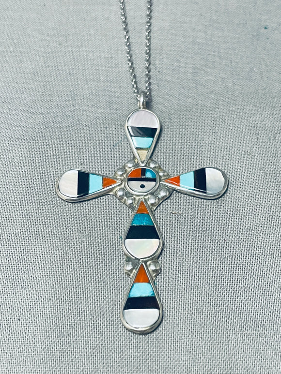 Sterling Silver Triple Navajo Cross Pendant - PuebloDirect.com
