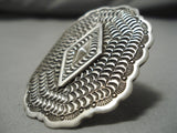Wow Stamp Work Genius Native American Navajo Important Sterling Silver Ring-Nativo Arts