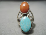 Important Tommy Jackson #8 Turquoise Vintage Native American Navajo Sterling Silver Ring-Nativo Arts