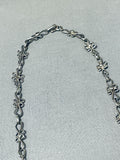 Exquisite Early Vintage Native American Navajo Cerrillos Turquoise Sterling Silver Necklace-Nativo Arts