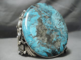 Nuttiest Huge Native American Blue Diamond Turquoise Sterling Silver Braqcelet-Nativo Arts