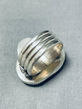Important Hand Carved Toad Vintage Native American Navajo Sterling Silver Ring-Nativo Arts