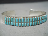 Incredible Vintage Native American Zuni Blue Gem Turquoise Sterling Silver Bracelet-Nativo Arts