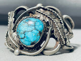 Museum Quality Vintage Native American Navajo Blue Diamond Turquoise Sterling Silver Bracelet-Nativo Arts