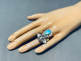 Completely Handmade Kachina Native American Navajo Turquoise Sterling Silver Ring-Nativo Arts