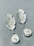 Native American The Most Unique Vintage Ben Begaye Sterling Silver Agate Earrings-Nativo Arts