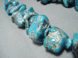 Newsworthy 362 Gram Vintage Native American Navajo Turquoise Sterling Silver Necklace-Nativo Arts