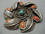 Incredible Vintage Zuni Native American Damale Turquoise Sterling Silver Pendant-Nativo Arts