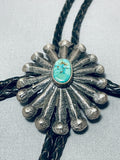 Outstanding Vintage Native American Navajo Royston Turquoise Sterling Silver Bolo-Nativo Arts