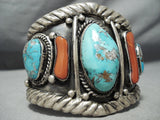 One Of Best Ever Heavy Mens Vintage Native American Navajo Turquoise Sterling Silver Bracelet-Nativo Arts