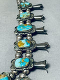 Gasp! Quality Vintage Native American Navajo Turquoise Sterling Silver Squash Blossom Necklace-Nativo Arts