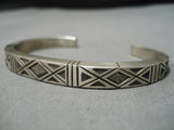 Important Vintage Native American Navajo Calvin Martinez Sterling Silver Native Bracelet-Nativo Arts