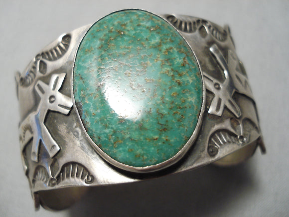 Important Paul Yellowhorse Vintage Native American Navajo Turquoise Sterling Silver Bracelet-Nativo Arts