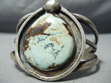 Huge Vintage Native American Navajo Carico Lake Turquoise Sterling Silver Bracelet Old-Nativo Arts