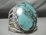 Giant Huge Vintage Native American Navajo Spiderweb Turquoise Sterling Silver Bracelet Cuff-Nativo Arts