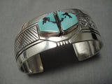Very Rare!! Vintage Native American Navajo Damale Turquoise Sterling Silver Bracelet Old-Nativo Arts
