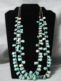 Museum Vintage Native American Navajo Tears Of Joy Turquoise Sterling Silver Necklace-Nativo Arts