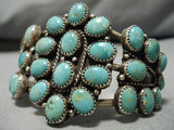 One Of The Best Domed Cluster Vintage Native American Navajo Sterling Silver Turquoise Bracelet-Nativo Arts