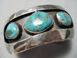 Incredible Vintage Native American Navajo Royston Turquoise Sterling Silver Bracelet Old-Nativo Arts