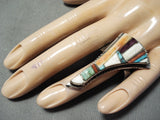 One Of The Best Vintage Native American Navajo Turquoise Inlay Sterling Silver Ring-Nativo Arts