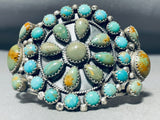 Jaw Dropping Native American Navajo Green Turquoise Sterling Silver Bracelet-Nativo Arts