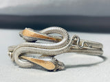Rare Snake Vintage Southwestern Sterling Silver Bracelet-Nativo Arts