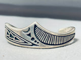 Important Vintage Native American Navajo Steve Begay Sterling Silver Thick Bracelet-Nativo Arts