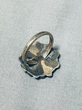 Adorable Vintage Native American Zuni Green Turquoise Sterling Silver Flower Ring-Nativo Arts