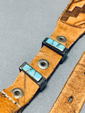 One Of The Best Vintage Native American Navajo Turquoise Inlay Sterling Silver Concho Belt-Nativo Arts