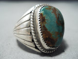 Exceptional Vintage Native American Navajo Royston Turquoise Sterling Silver Ring Old-Nativo Arts