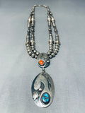 Museum Vintage Native American Navajo Morenci Turquoise Sterling Silver Necklace-Nativo Arts