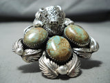 Heavy San Felipe 8 Turquoise Sterling Silver Buffalo Ring-Nativo Arts