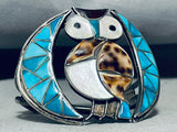 Native American Best Vintage Navajo Owl Turquoise Sterling Silver Shell Bracelet-Nativo Arts