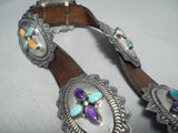 Rudy Willie Vintage Native American Navajo Turquoise Lapis Sterling Silver Concho Belt Old-Nativo Arts