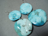 Unforgettable Vintage Native American Navajo Kingman Turquoise Sterling Silver Earrings Old-Nativo Arts