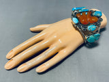 Brownbear Vintage Native American Navajo Turquoise Sterling Silver Bracelet-Nativo Arts