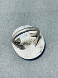Amazing Vintage Native American Navajo #8 Turquoise Mine Sterling Silver Shadowbox Ring-Nativo Arts