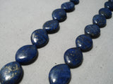 Native American Incredible Vintage Santo Domingo Lapis Sterling Silver Necklace Old-Nativo Arts