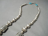 One Of Best Vintage Native American Navajo Thomas Singer Turquoise Sterling Silver Necklace-Nativo Arts