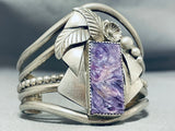 One Of The Most Unique Ever Vintage Native American Navajo Charoite Sterling Silver Bracelet-Nativo Arts