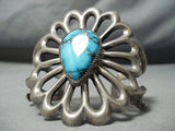 Tolino Vintage Native American Navajo Carico Lake Turquoise Sterling Silver Bracelet Old-Nativo Arts