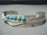 Impressive Native American Navajo Sleeping Beauty Turquoise Sterling Silver Bracelet-Nativo Arts