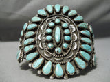 One Of The Best Vintage Native American Navajo Caerico Lake Turquoise Sterling Silver Bracelet-Nativo Arts