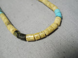 Native American Outstanding Vintage Santo Domingo Turquoise Jet Serpentine Sterling Silver Necklace-Nativo Arts